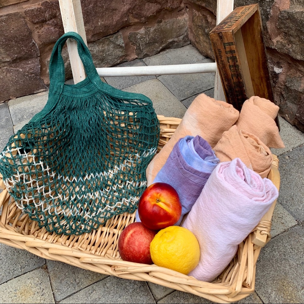 ✨HAND DYED FRENCH MARKET STRING BAG✨